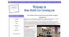 Desktop Screenshot of homehealthcarelicensing.com
