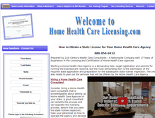 Tablet Screenshot of homehealthcarelicensing.com